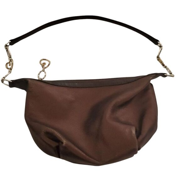 BRIGHTON Metallic Bronze Leather Small Hobo Bag‎ - Picture 1 of 9